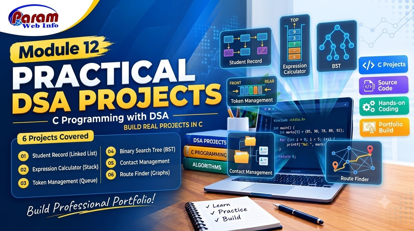 Practical DSA Projects in C with 6 Complete Projects with Source Code